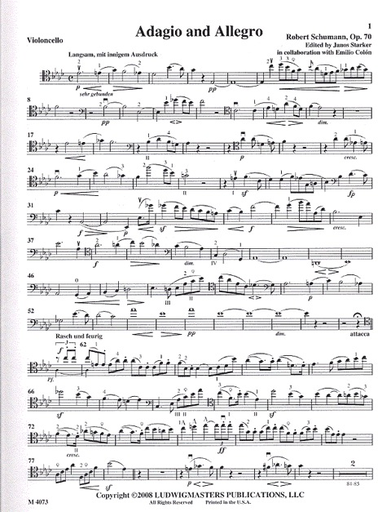 Schumann, Robert (Starker): Adagio & Allegro Op.70 (cello & piano)