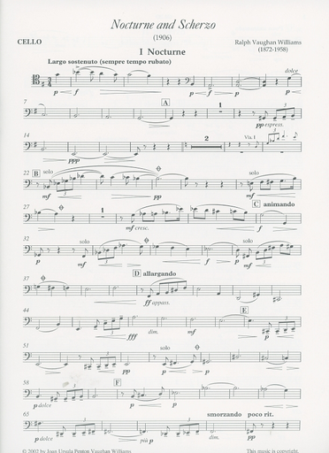 Vaughan Williams: Nocturne & Scherzo for String Quintet (2 violins, 2 violas, cello)