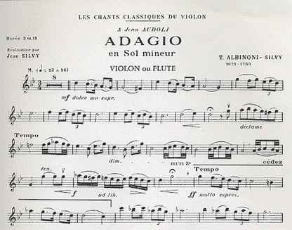 Albinoni (Silvey): Adagio (violin & piano)