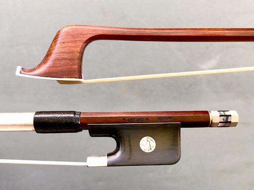 *ARTINO* GERMANY silver Pernambuco cello bow, octagonal, with Paris eyes & fancy button