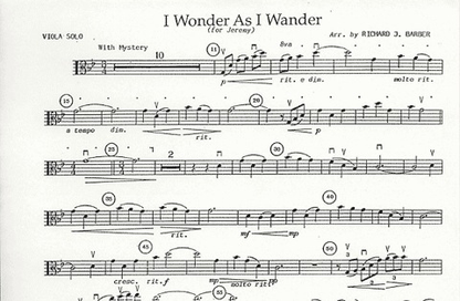 Barber, R.J.: I Wonder as I Wander (Viola & Piano)