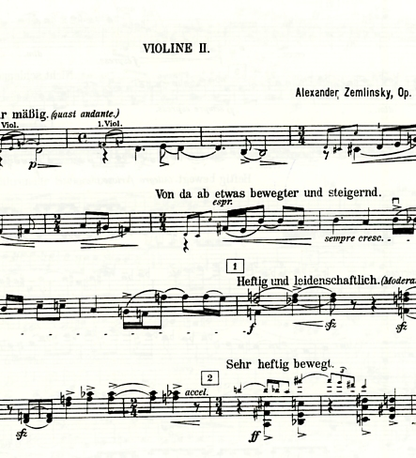 Zemlinsky, Alexander: String Quartet No.2 in A Op.15 (set of parts)