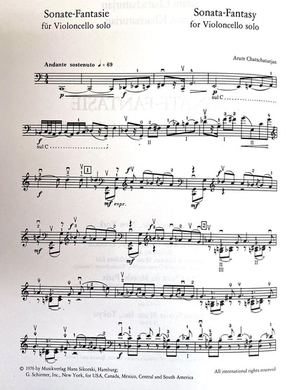 Khachaturian, Aram: Sonata Fantasie (cello solo)