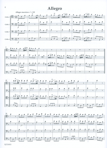 Handel, G.F. (Latham): Selections from the Water Music (4 cellos) score & parts