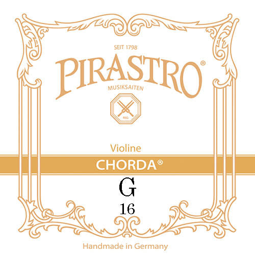 Pirastro CHORDA violin G string, gut/silver plated, medium, 16