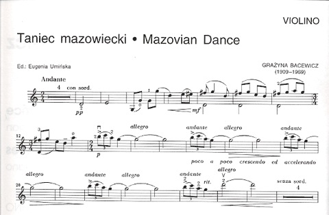 Bacewicz, Grazyna: Three Dances (violin & piano)