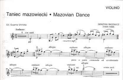 Bacewicz, Grazyna: Three Dances (violin & piano)
