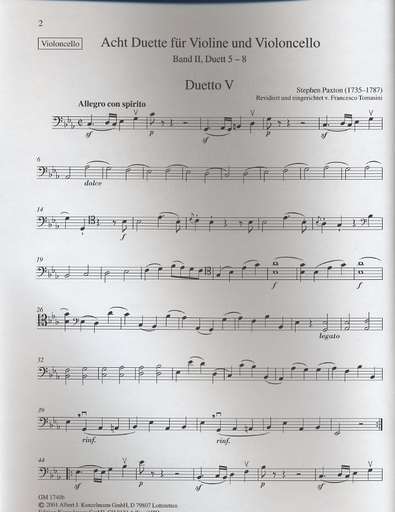 Paxton, Stephen: Eight Duets for Violin and Cello Book 2 (#5-8)
