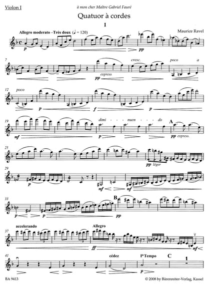 Ravel (Appold): String Quartet - URTEXT (string quartet) Barenreiter