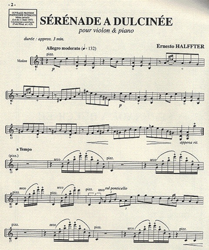 Halffter, Ernesto: Serenade a Dulcine (violin & piano)