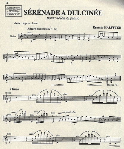 Halffter, Ernesto: Serenade a Dulcine (violin & piano)
