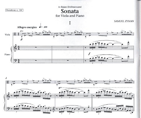 Zyman, Samuel: Sonata for Viola and Piano