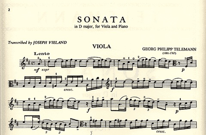 Telemann, G.P.: Sonata in D Major (viola & piano)
