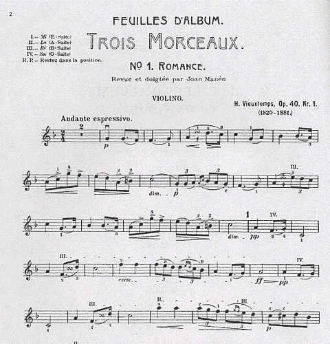 Vieuxtemps, Henri: Feuilles D'Album Op.40 (violin & piano)