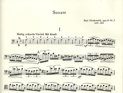 Hindemith, Paul: Sonata Op.11No. 3 (cello & piano)