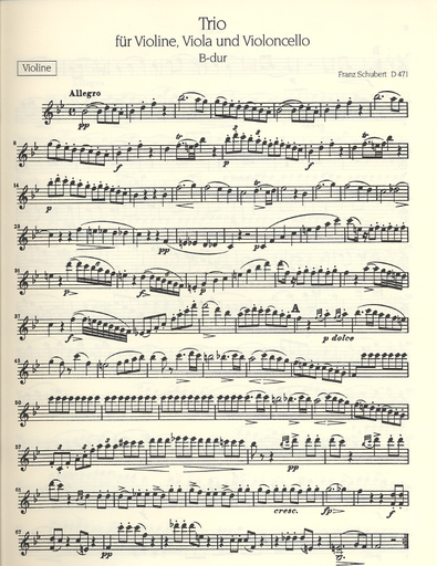 Schubert, Franz: Trio in Bb D471 (violin, viola, cello)