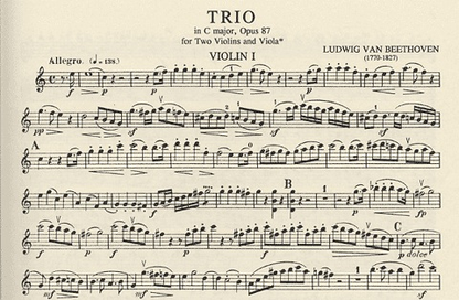 Beethoven, L.van: Trio Op.87 for 2 Violins & Viola