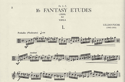Fuchs, L.: 16 Fantasy Etudes (viola) IMC