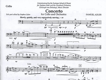 Adler, Samuel: Concerto (cello & piano)