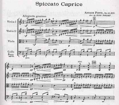 Foote: Spiccato Caprice (string quartet w/ double bass ad.lib) Masters Music