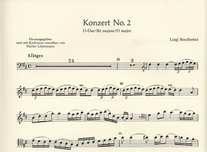 Boccherini, Luigi: Concerto No.2 in D (cello & piano)