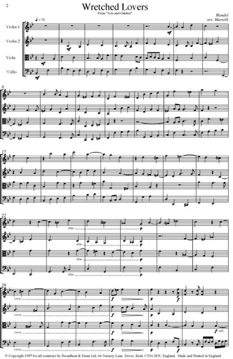 Handel, G.F. (Martelli): Wretched Lovers (string quartet)