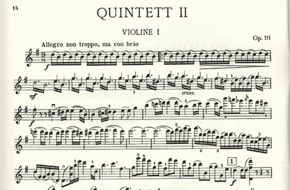 Brahms, Johannes: String Quintet No.2, Op. 111 in G Major (2 violins, 2 violas, cello)
