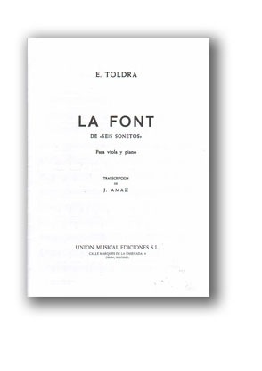 Toldra, Eduardo: La Font (viola & piano)