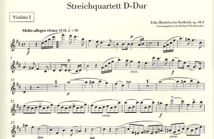 Mendelssohn, Felix: String Quartet in D major, Op.44 No. 1