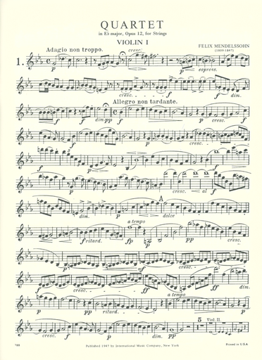 Mendelssohn: Quartets-Op.12, Op.44 No.1-3 (string quartet) IMC