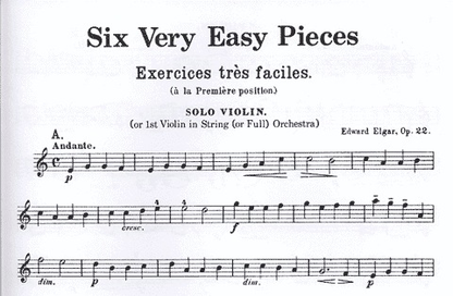 Elgar, Edward: Six Very Easy Pieces Op.22 (violin & piano)