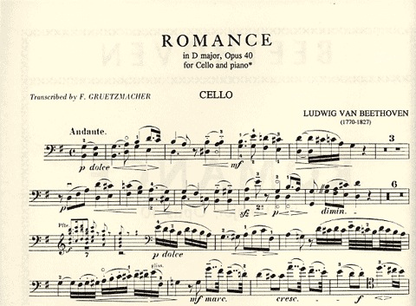 Beethoven: Romance #1 in G Major Op.40 ( Cello & Piano)