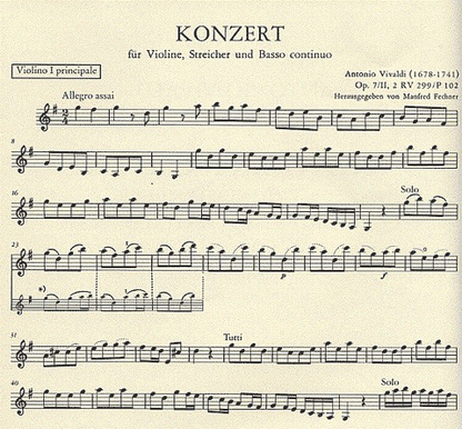 Vivaldi, A.: Concerto in G Op.7No.11 RV299 (violin & piano)