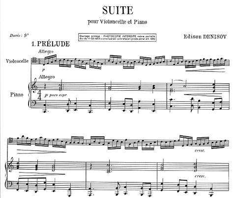 Denissow, Edison: Suite (cello & piano)