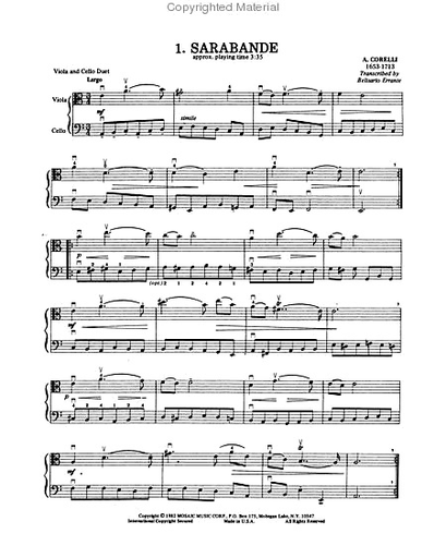 Errante, Belisario (arr): Ten Duets from works by Corelli, Telemann, Bach, Handel, Mozart & Schumann (Viola & Cello)