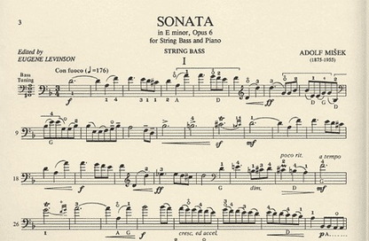 Misek: Sonata in E minor, Op.6 for (bass, piano) IMC