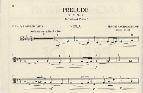 Rachmaninoff, Sergei: Prelude Op.23 No. 4 (viola & piano)