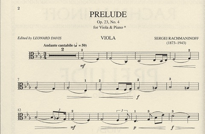 Rachmaninoff, Sergei: Prelude Op.23 No. 4 (viola & piano)