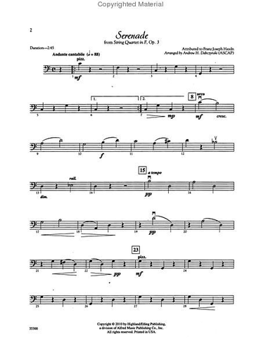 Dabczynski: Classic String Quartets for Festivals, Weddings, Occasions (bass)