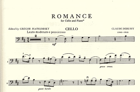 Debussy, Claude (Piatigorsky): Romance (cello & piano) IMC