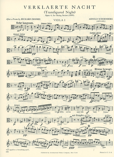Schoenberg, Arnold: Sextet Verklarte Nacht Op.4 (2 violins, 2 violas, 2 cellos)