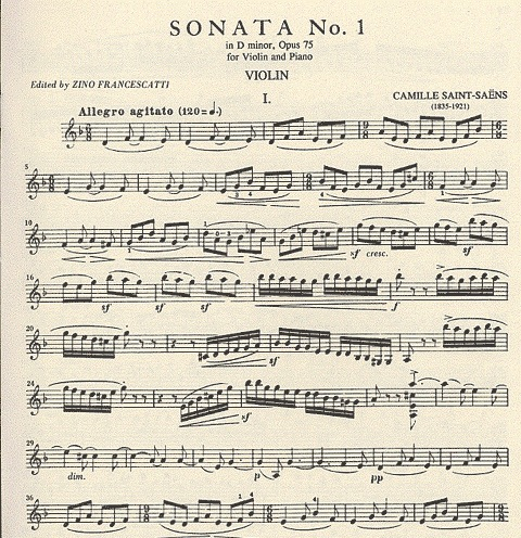 Saint-Saens, Camille (Francescatti): Sonata No.1 Op.75 (violin & piano)