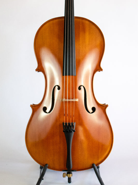 Serafina DX 1/2 cello, fully carved, with free bag, bow, rosin & polish cloth