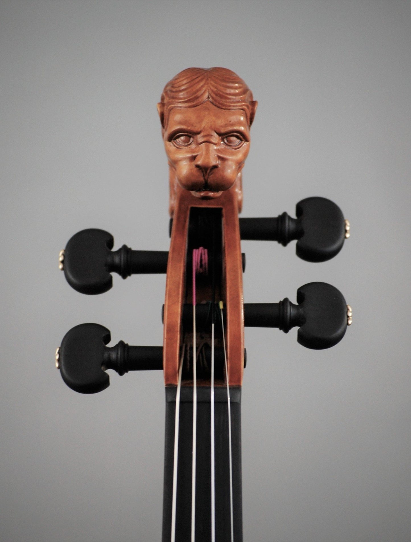 Joseph Liteh Liu violin with lion's head scroll, 2021, fecit Kansas City, Missouri, USA
