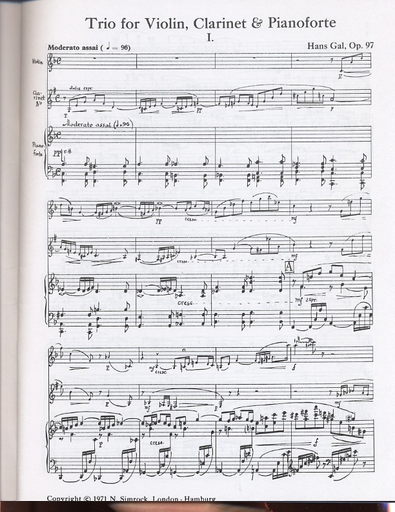 Gal, Hans: Trio Op.97 (violin, Clarinet, Piano)