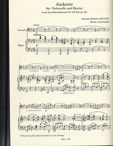 Brahms, J.: Andante from Op. 83 (cello & piano)