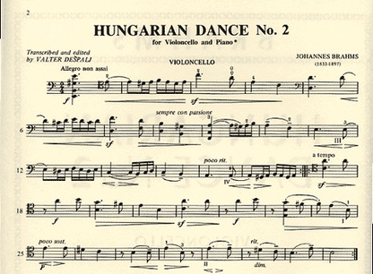 Brahms, Johannes (Despalj) Hungarian Dance #2 (cello & piano)