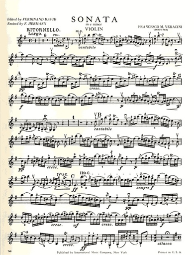 Veracini: Sonata in E minor (violin & piano) IMC