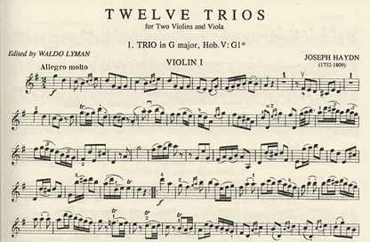 Haydn (Lyman): 12 Easy Trios, Vol.1 (2 violins, & viola)