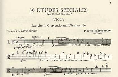Mazas (Pagels): 30 Etudes Speciales Op.36 No.1 (viola) IMC